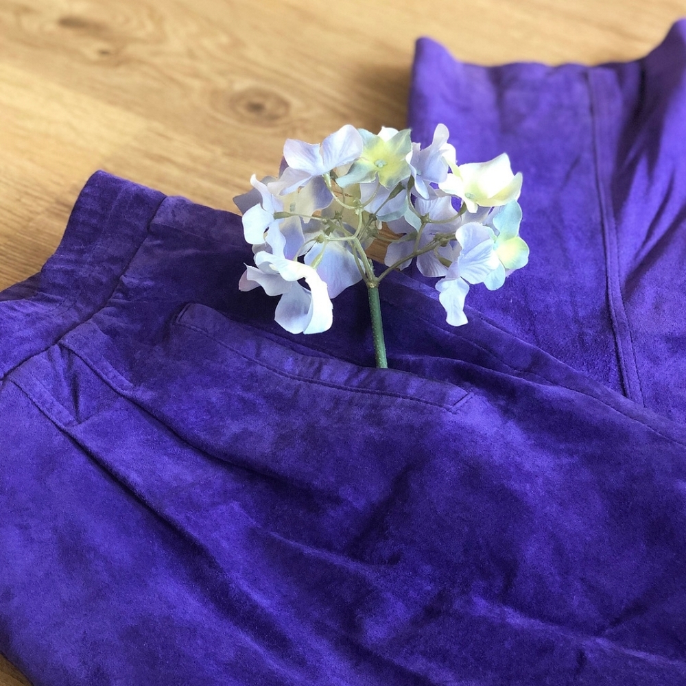 1980's vintage purple suede pants